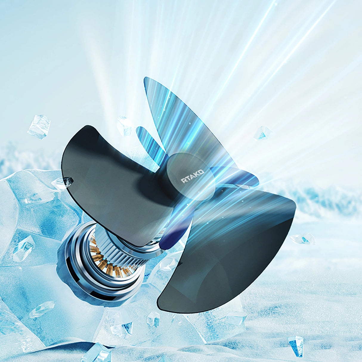 Rtako WD0Y6S Dual Impeller Mini Fan 3600mAh - sort