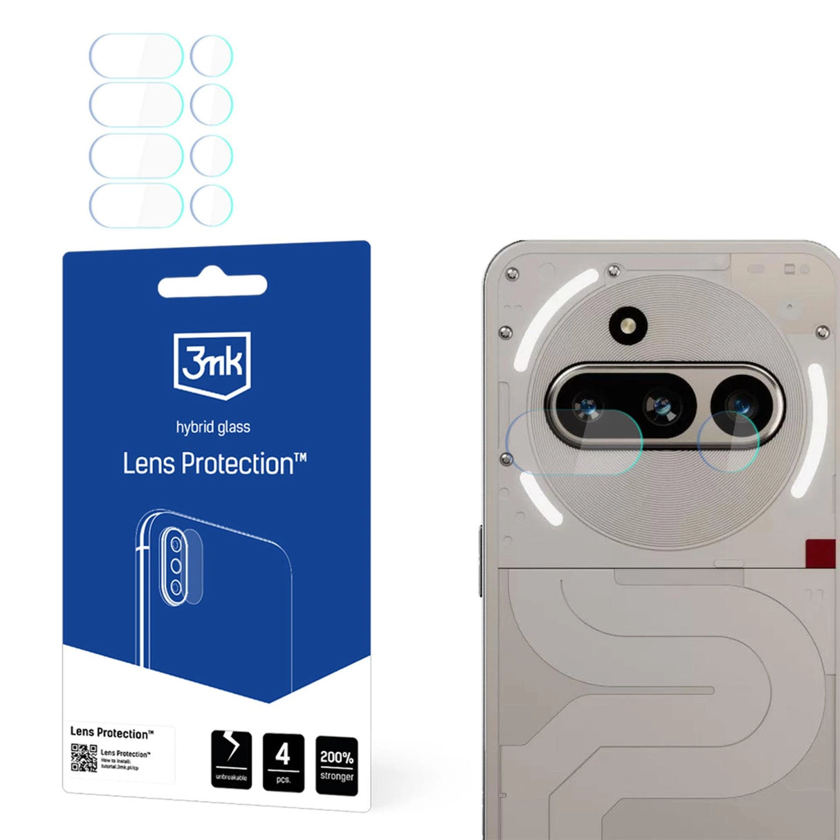 3mk Lens Protection Camera Glass for Nothing Telefon (3a)