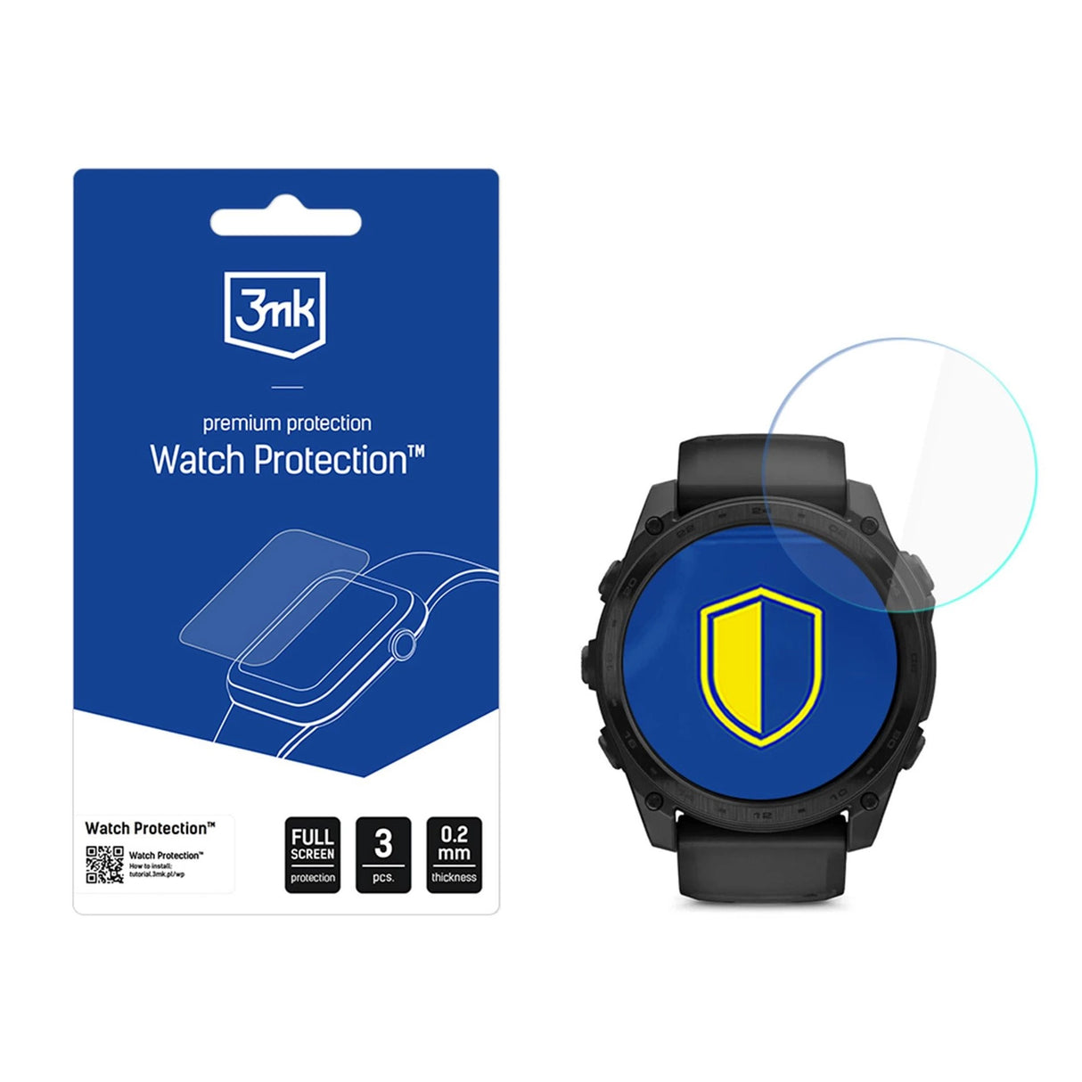 3mk Watch Protection FlexibleGlass Hybrid Glass til Garmin Tactix 8 51mm (Amoled, Solar)