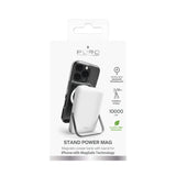 Puro 10000mAh MagSafe Wireless Power Bank med Aluminium Stativ - Hvid