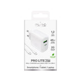 Puro Daily Prolite 45W USB-C USB-A Power Delivery Charger med USB-C-kabel - hvid