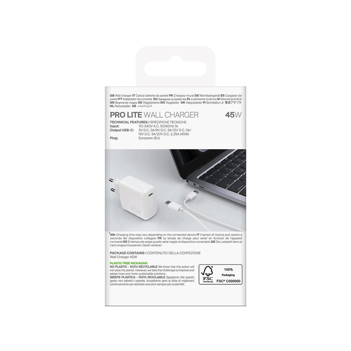 Puro PROLITE 45W USB-C vægoplader - hvid
