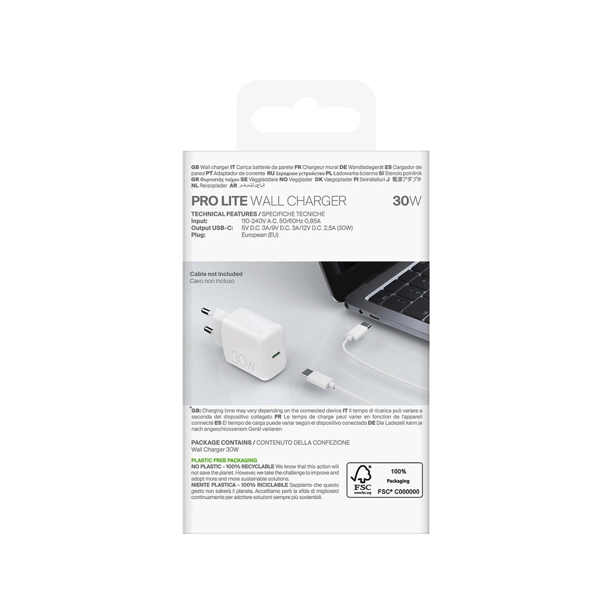 Puro PROLITE 30W USB-C vægoplader - hvid