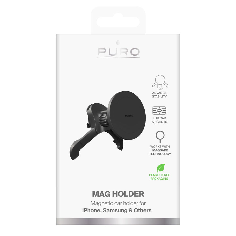 Puro justerbar bilholder, MagSafe kompatibel - sort