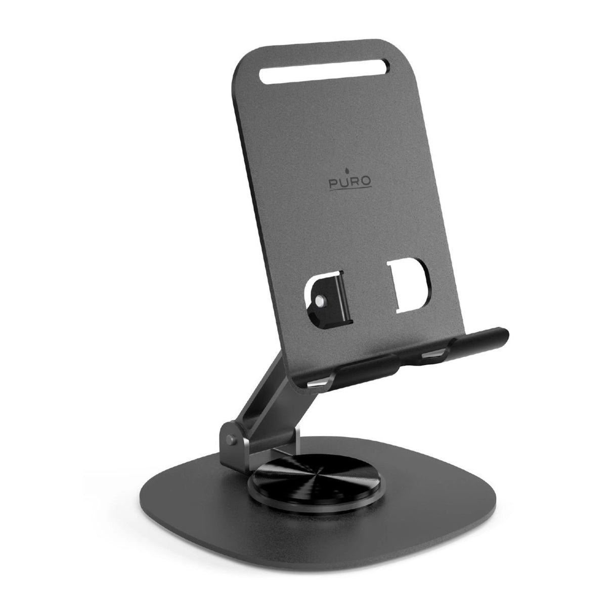 Puro Tilt Pro Aluminium Telefon/Tablet Stativ - Mørkgrå