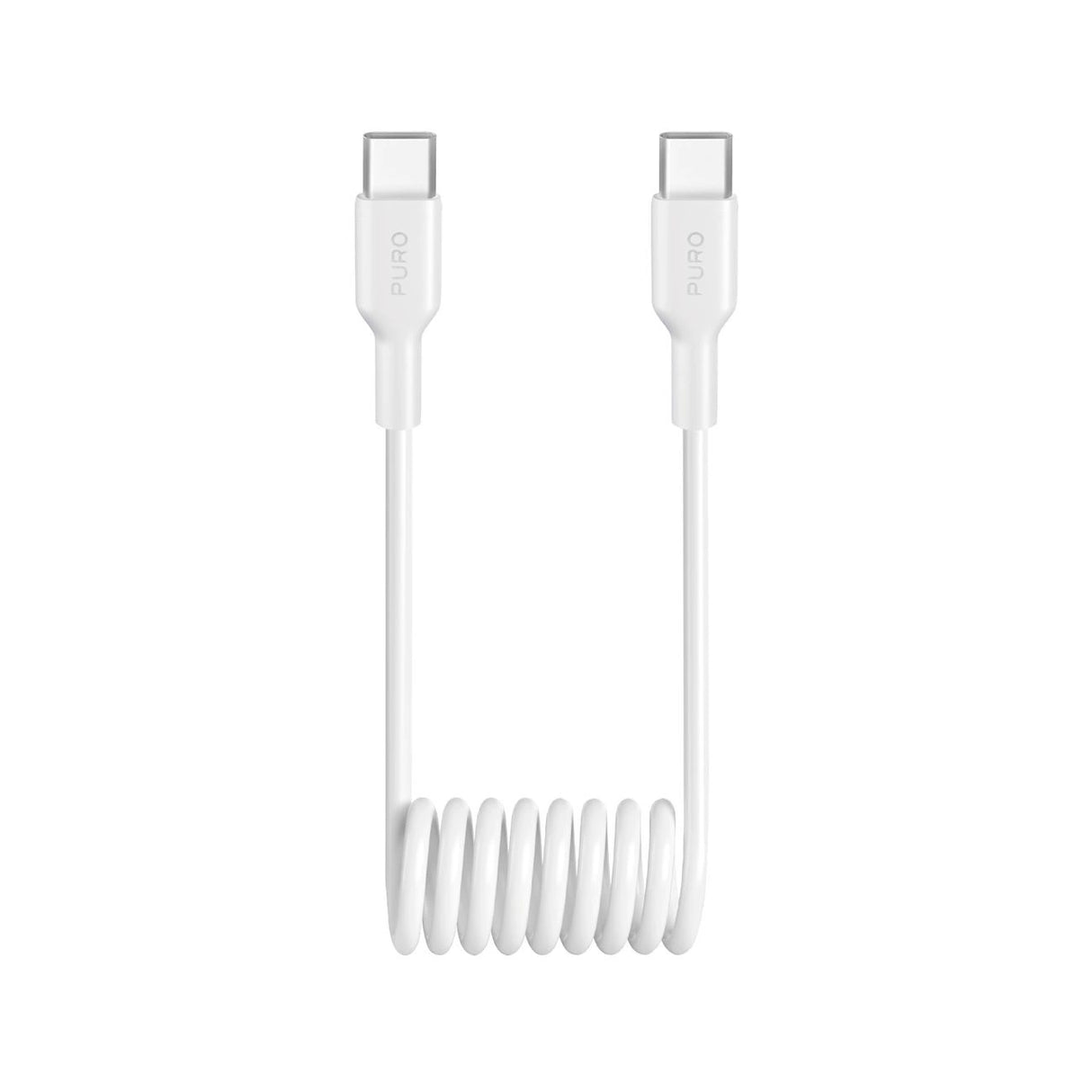Puro 25W USB-C Spiralkabel - USB-C 1m - hvid