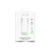 Puro 10W USB-A - USB-C Spiral Cable 1m - hvid