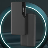 Eco Leather View Case, en elegant æske med flap og stativ til iPhone 16e / 17e - sort