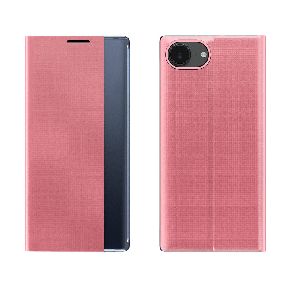 Nye Sleep Case med flap og stand til iPhone 16e / 17e - pink