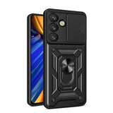 Hybrid Armor Camshield with Stand and Camera Cover for Samsung Galaxy S25 Edge - Black