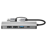 Tech-Protect HB03 HUB Adapter 5in1 USB-C + USB2.0 + USB3.0 + RJ45 - grå