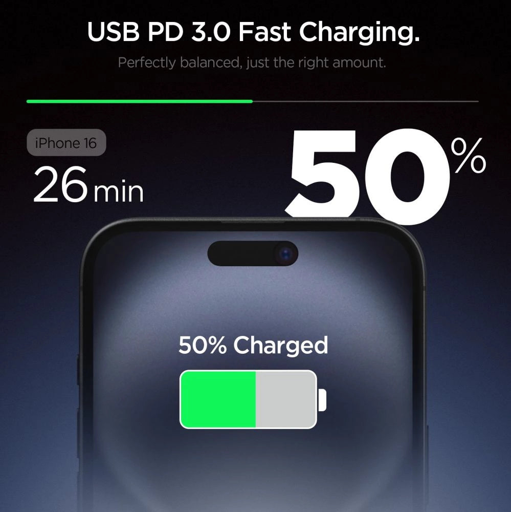 Spigen Essential EE201EU USB-C 20W Wall Charger - sort