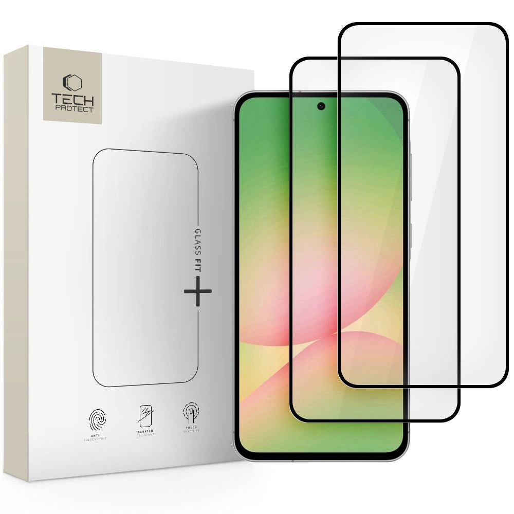 Tech-Protect Glass Fit+ 2-pakke af hærdet glas til Samsung Galaxy A36 / A56 5G - sort