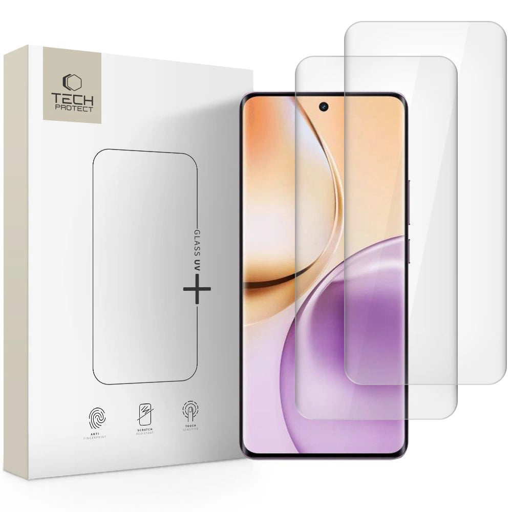 Tech-Protetect Glass UV+ 2-pakke hærdet glas til Realme 14 Pro 5G - gennemsigtigt