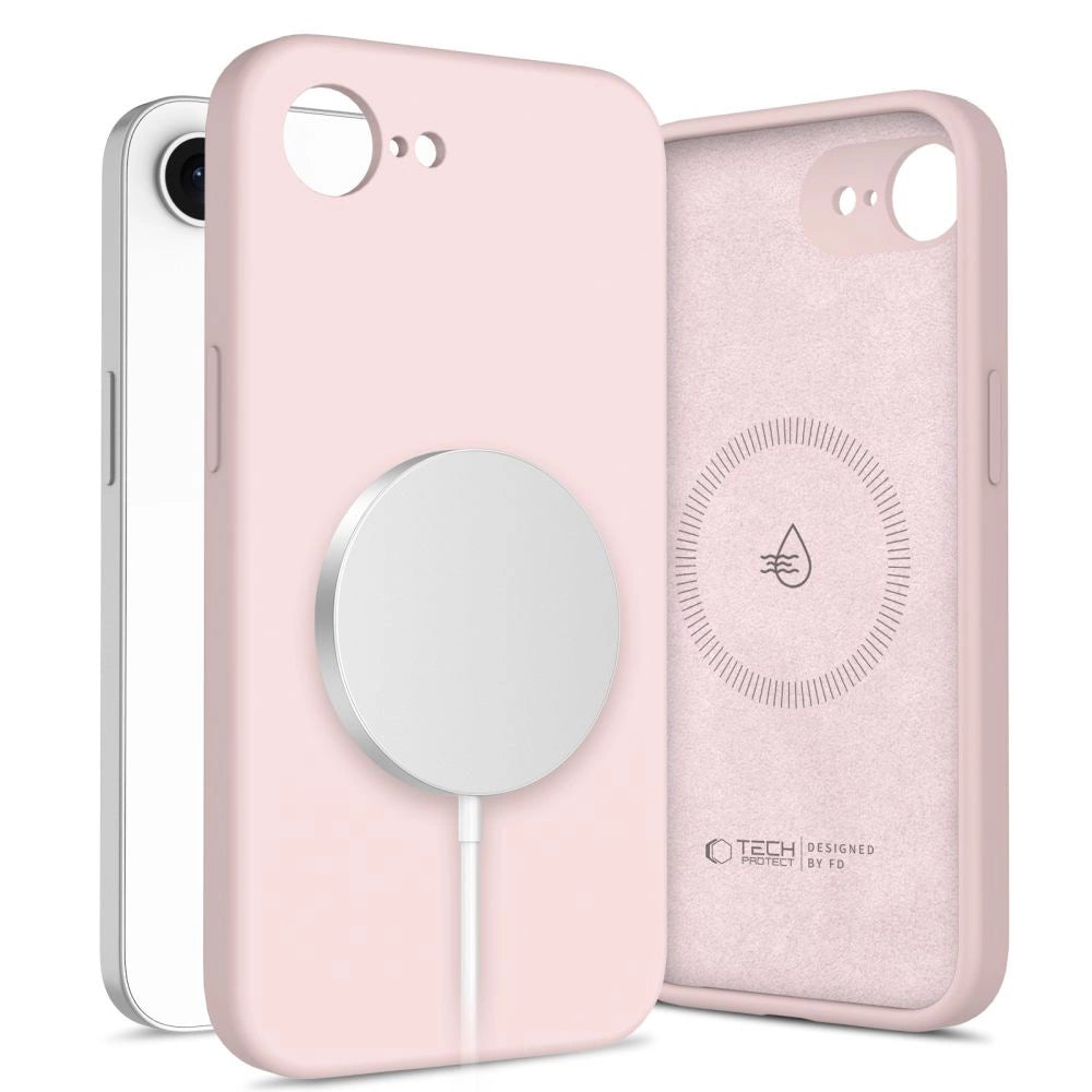 Tech-Protect flydende silikone MagSafe iPhone 16e Case - Pink