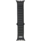 Audi logo syntetisk læder magnetisk ringrem til Apple Watch 40/41/42 mm - sort