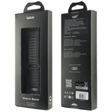 Audi logo syntetisk læder magnetisk ringrem til Apple Watch 40/41/42 mm - sort