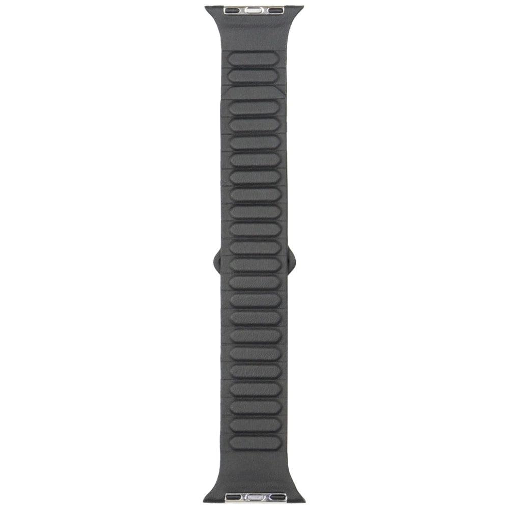 Audi logo syntetisk læder magnetisk ringrem til Apple Watch 44/45/46/49 mm - sort