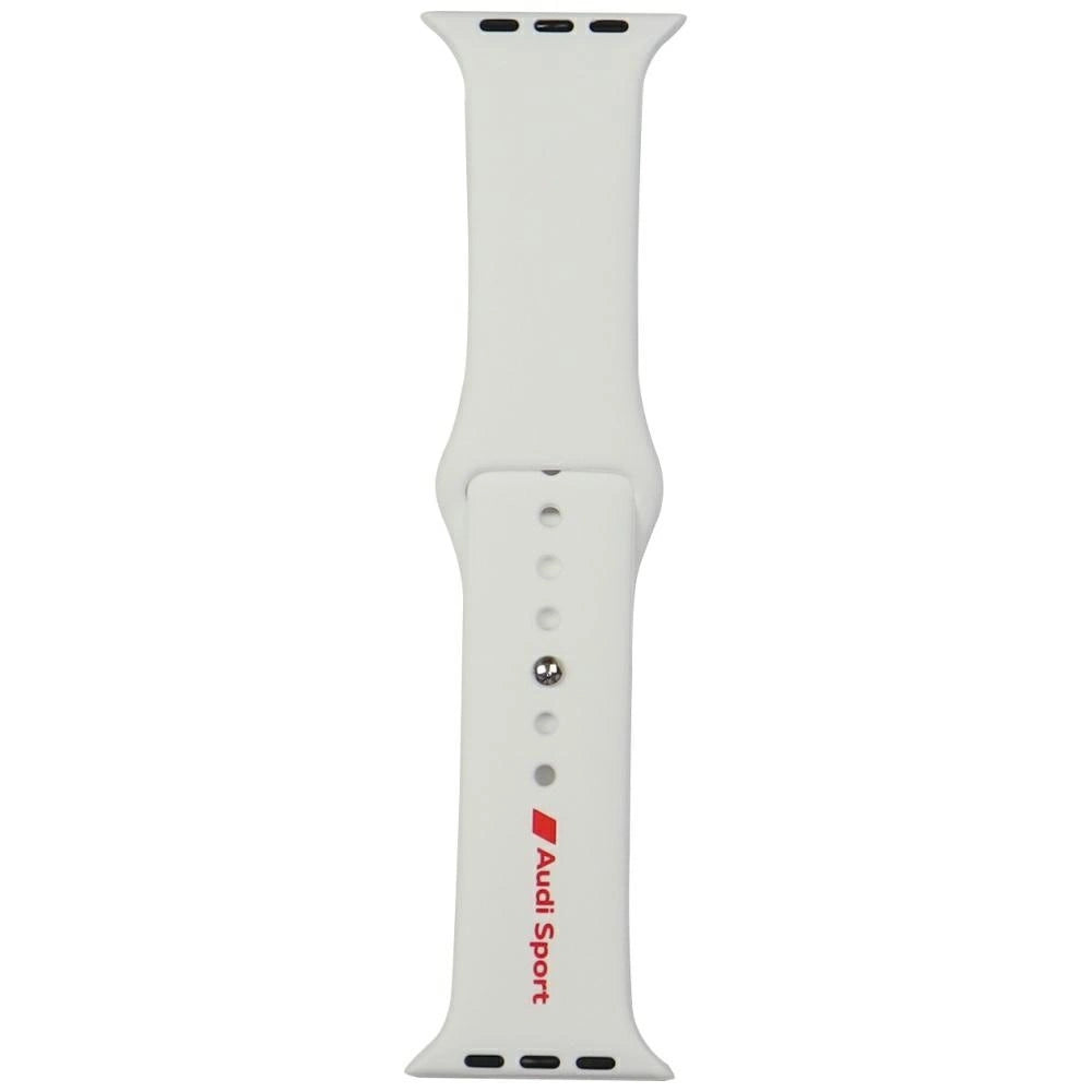 Audi Sport Red Logo Silicone Watch Strap til Apple Watch 44 / 45 / 46 / 49 mm - hvid