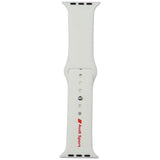 Audi Sport Red Logo Silicone Watch Strap til Apple Watch 44 / 45 / 46 / 49 mm - hvid