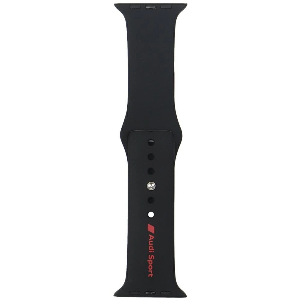 Audi Sport Red Logo Silicone Watch Strap til Apple Watch 44 / 45 / 46 / 49 mm - sort
