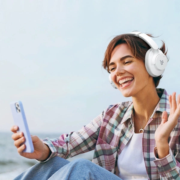 Tronsmart SOUNFII Q20S Hybrid ANC trådløse hovedtelefoner med aktiv støjreduktion - hvid