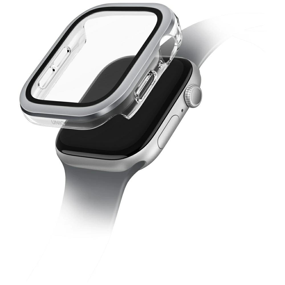 Uniq Voute hærdet glas for Apple Watch 10 46 mm - sølv