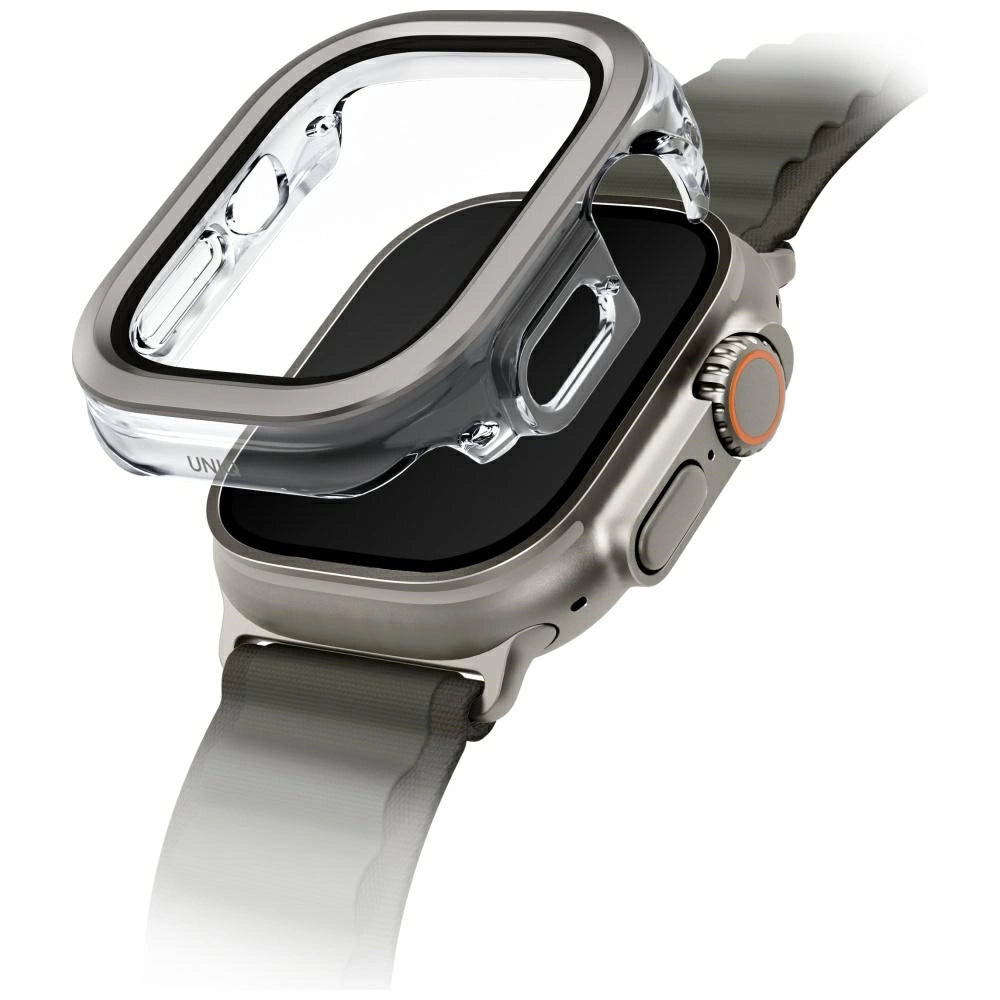 Uniq Voute-kasse med hærdet glas til Apple Watch Ultra 49 mm - sølv