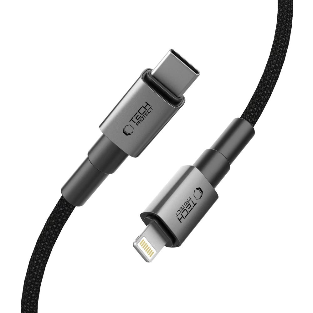 Tech-Protect Ultraboost DNA USB-C / Lightning PD27W/3A kabel 25 cm - grå