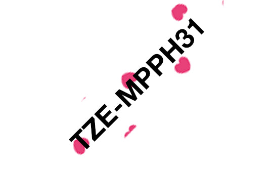 Brother TZE-MPPH31 etiketbånd Sort på pink
