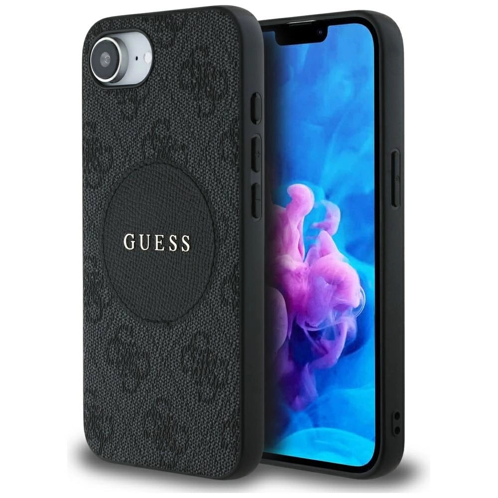 Guess 4G Circle Classic Logo MagSafe-hylster til iPhone 16e - sort
