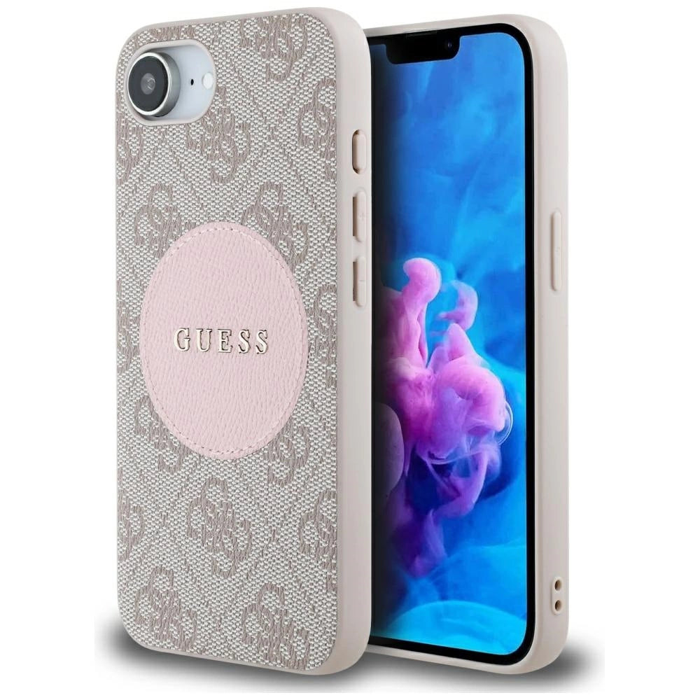 Guess 4G Circle Classic Logo MagSafe-hylster til iPhone 16e - pink