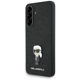 Karl Lagerfeld Fixed Glitter Ikonik Logo Metal Pin Case for Samsung Galaxy A36 - Black