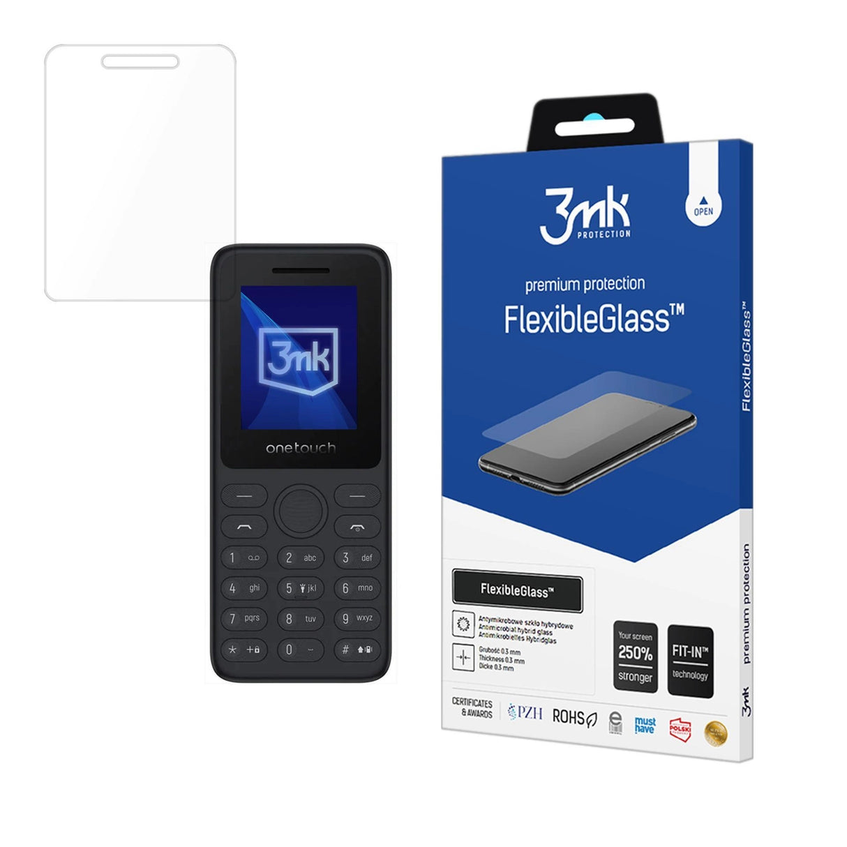 Hybridglas 3mk Fleksibelglas på TCL onetouch 4021