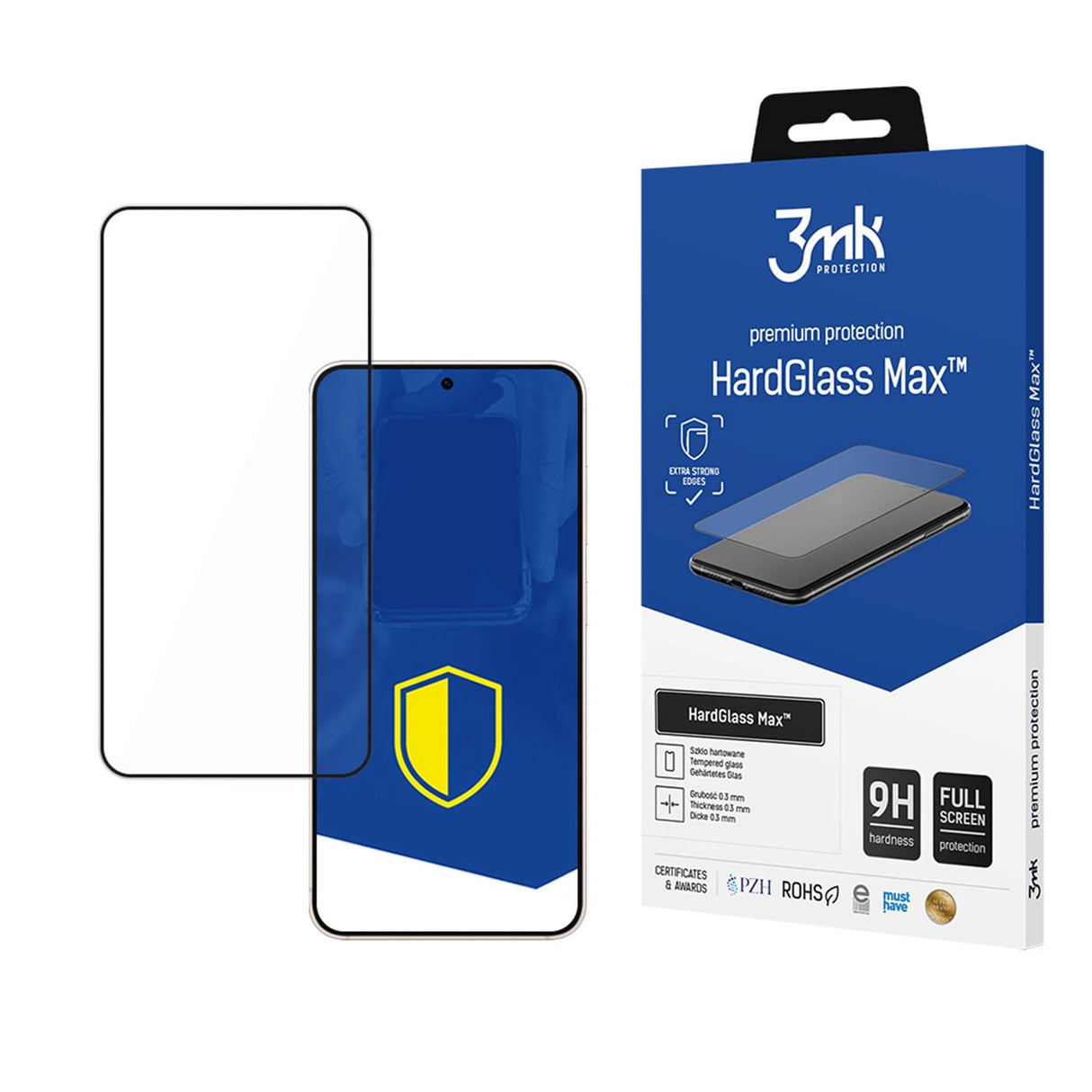 Hærdet glas 3mk HardGlass Max Black til Samsung Galaxy S25 Edge