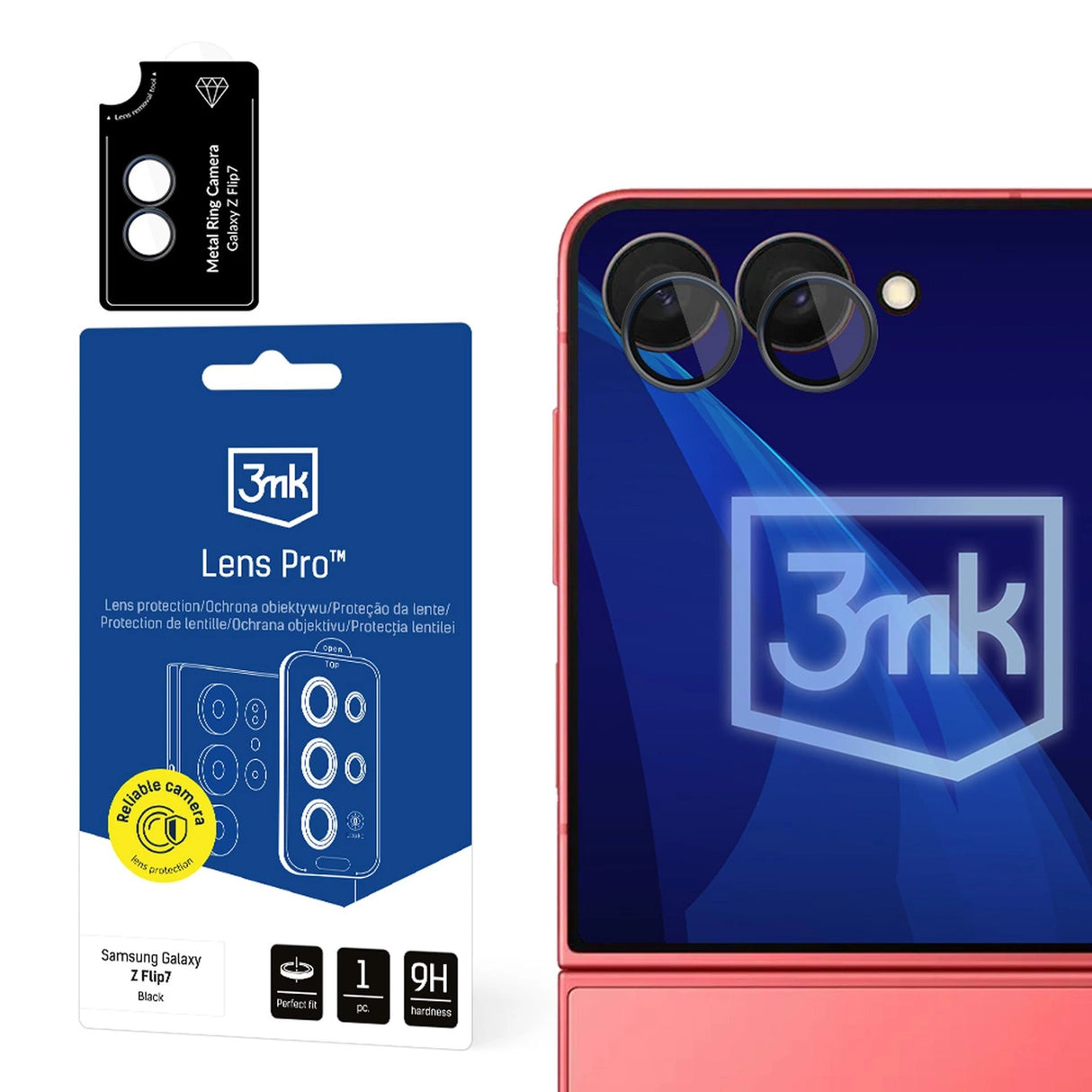 3mk Lens Protection Pro Camera Glass til Samsung Galaxy Z Flip 7 - sort