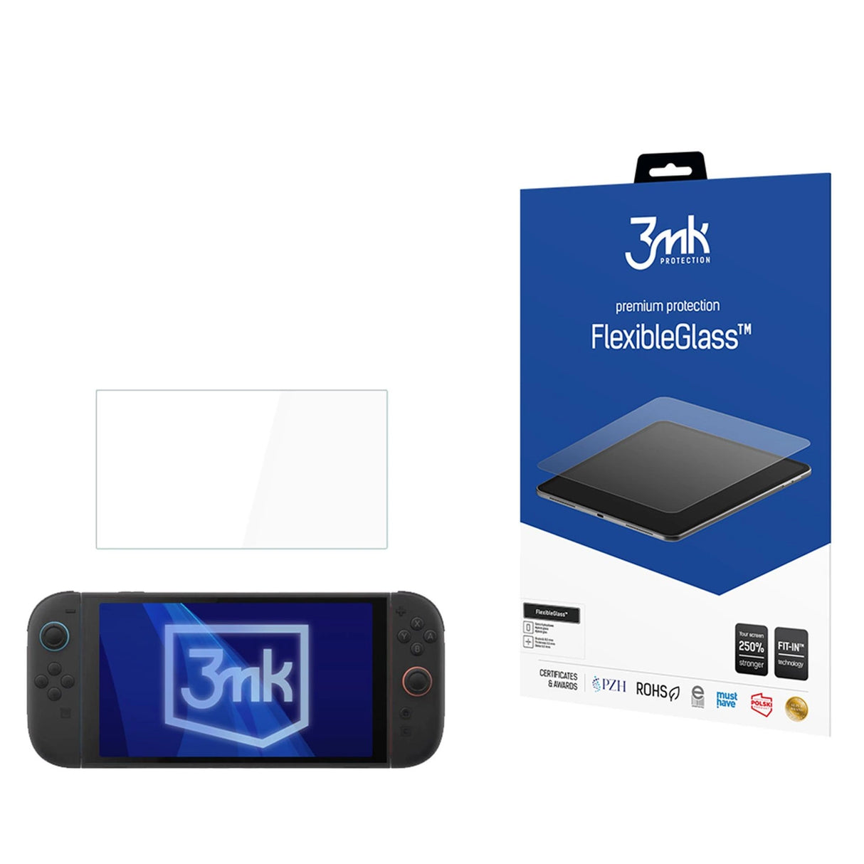 Hybrid glass 3mk FlexibleGlass til Nintendo Switch 2 - op til 11"