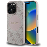 Guess 4G Circle Classic Logo MagSafe iPhone 16 Pro Case - Pink