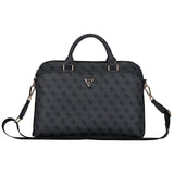 Guess 4G Zipper Pocket Triangle Logo 15" Laptop Bag - sort