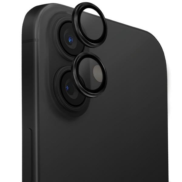 Uniq Optix Aluminium Camera Lens Protector iPhone 16 / 16 Plus med applikator - sort