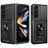 Hybrid Armor Camshield Armored Case med Stand og Camera Cover til Samsung Galaxy Z Fold 7 - sort