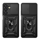 Hybrid Armor Camshield Case med Stand og Camera Cover til Realme GT 7 Pro 5G - sort