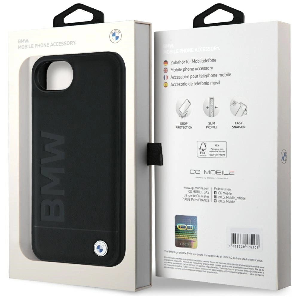 BMW læder iPhone 16e-hylster - sort