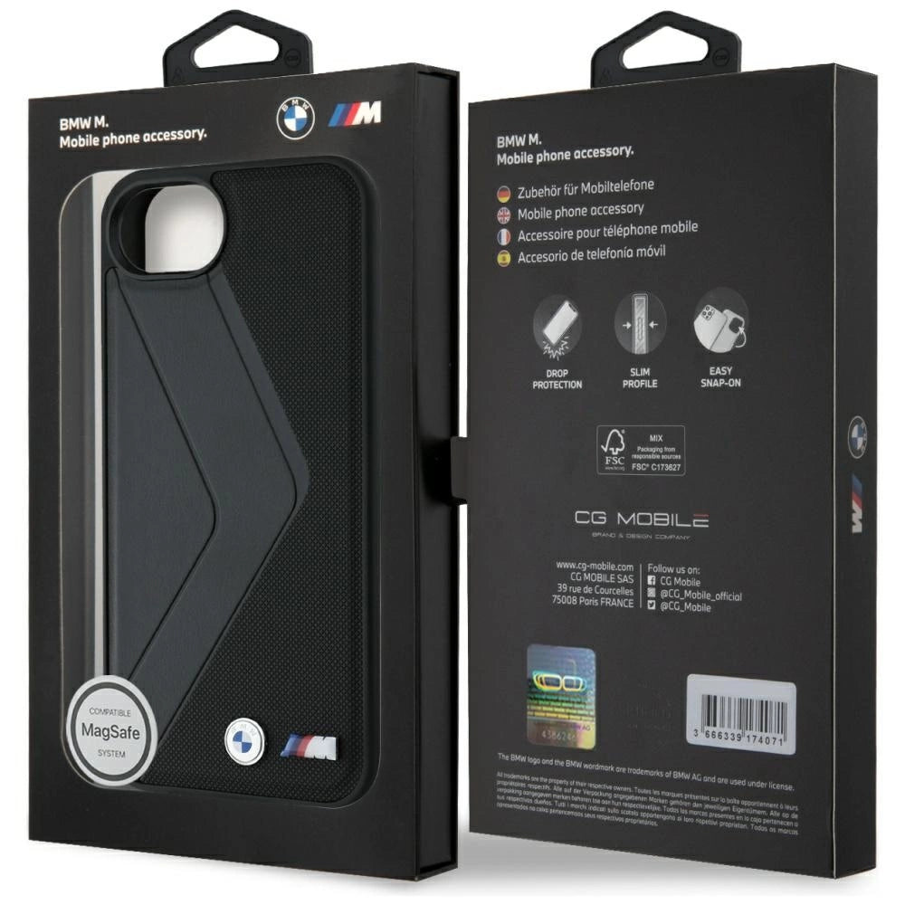 BMW overdimensioneret Stripes MagSafe-fodral til iPhone 16e - sort