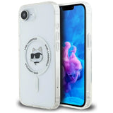 Karl Lagerfeld IML Metal Choupette Head MagSafe iPhone 16e Case - White