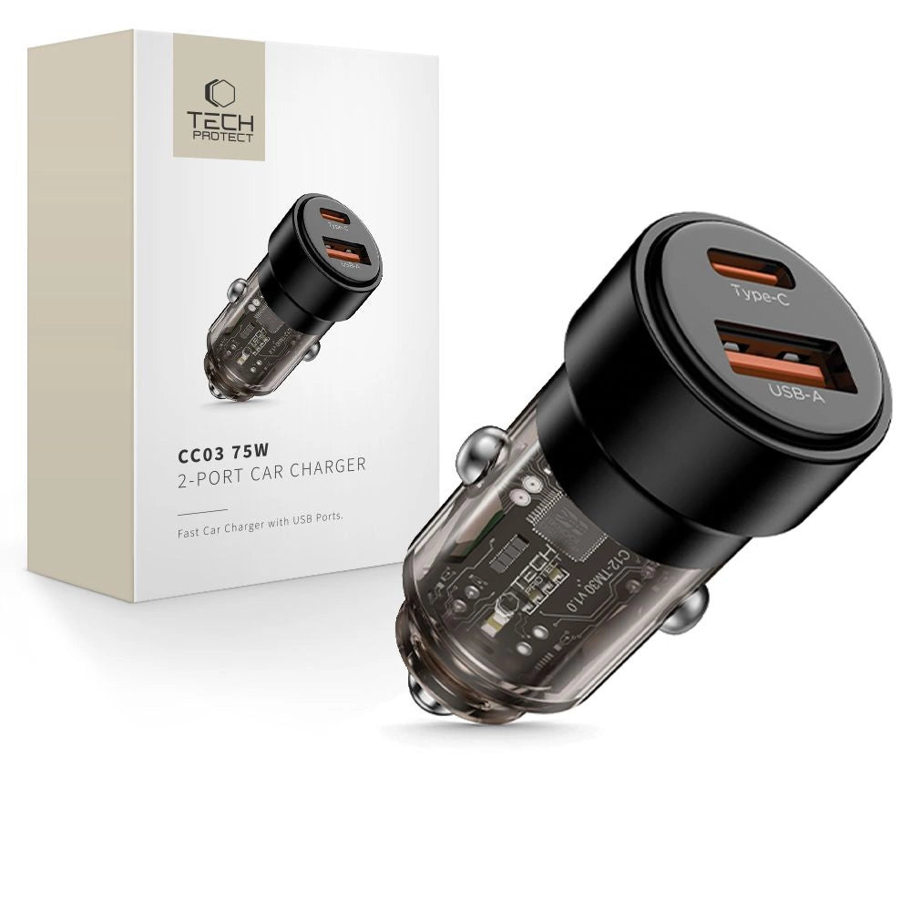 CC03 2-port PD75W biloplader - sort