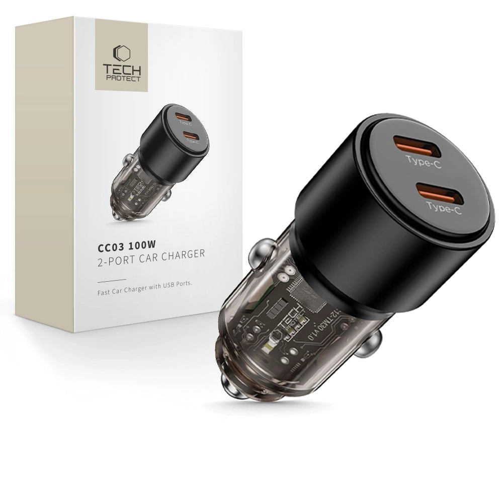 CC03 2-port PD100W biloplader - sort