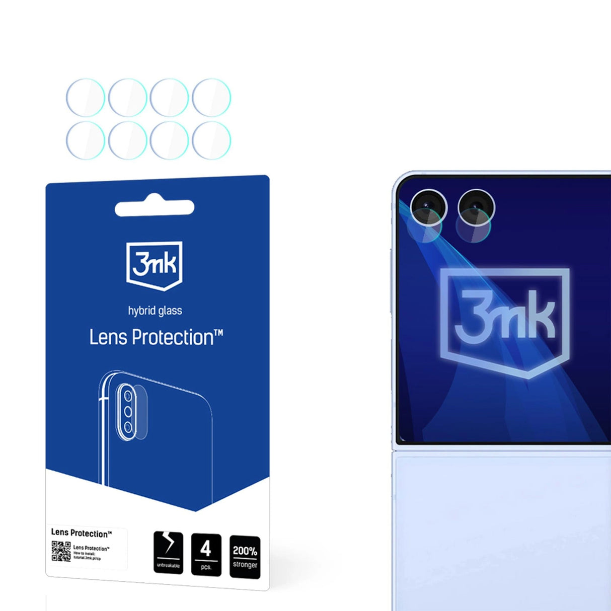 3mk Lens Protection Hybrid Glass til Kamera Lens på Samsung Galaxy Z Flip 7