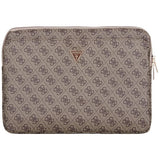 Guess Sleeve 4G Zipper Pocket Triangle Logo 14" Laptop Bag - Brown