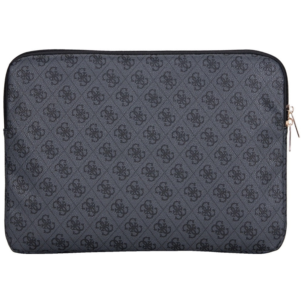 Guess Sleeve 4G Zipper Pocket Triangle Logo 14" Laptop Bag - sort